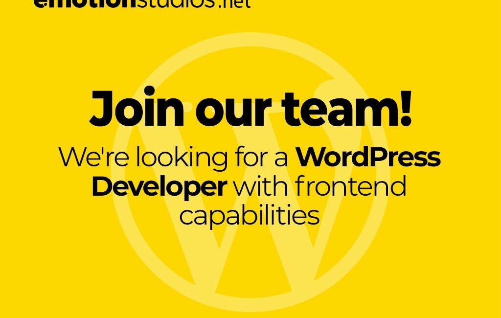 WordPress Developer job opportunity at EMOTIONstudios - Join our team and build web solutions in Cluj-Napoca.