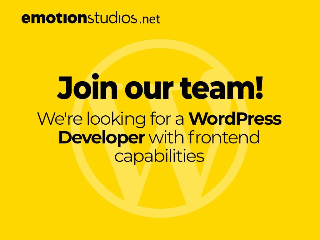 WordPress Developer job opportunity at EMOTIONstudios - Join our team and build web solutions in Cluj-Napoca.