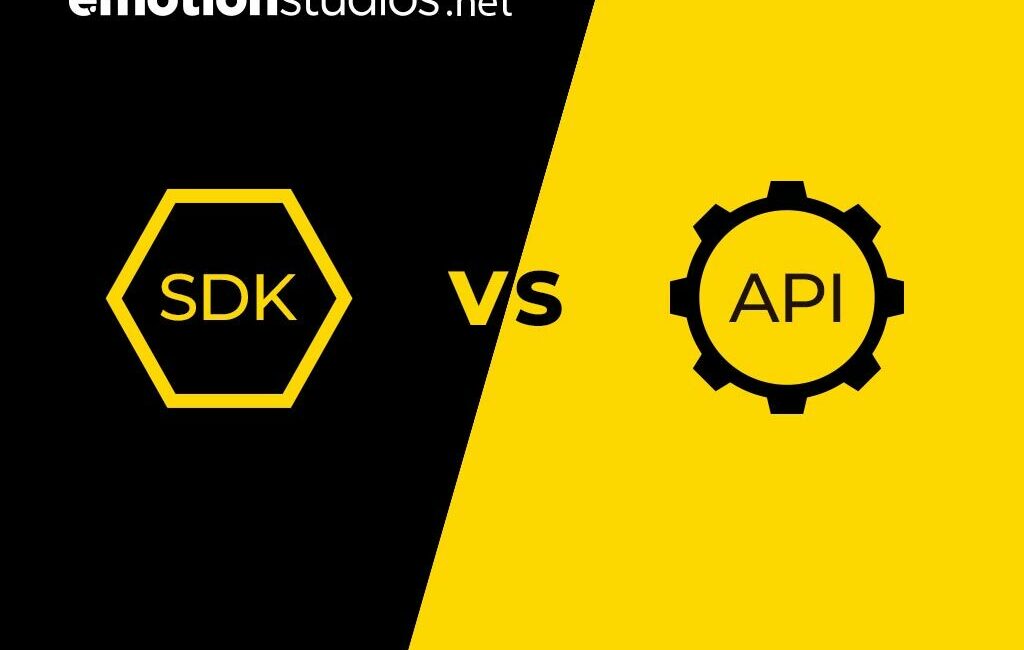 Illustration comparing API and SDK concepts in software development