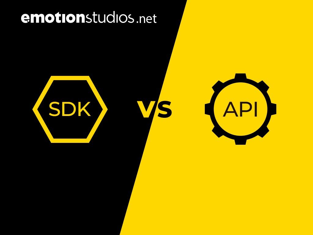 Illustration comparing API and SDK concepts in software development