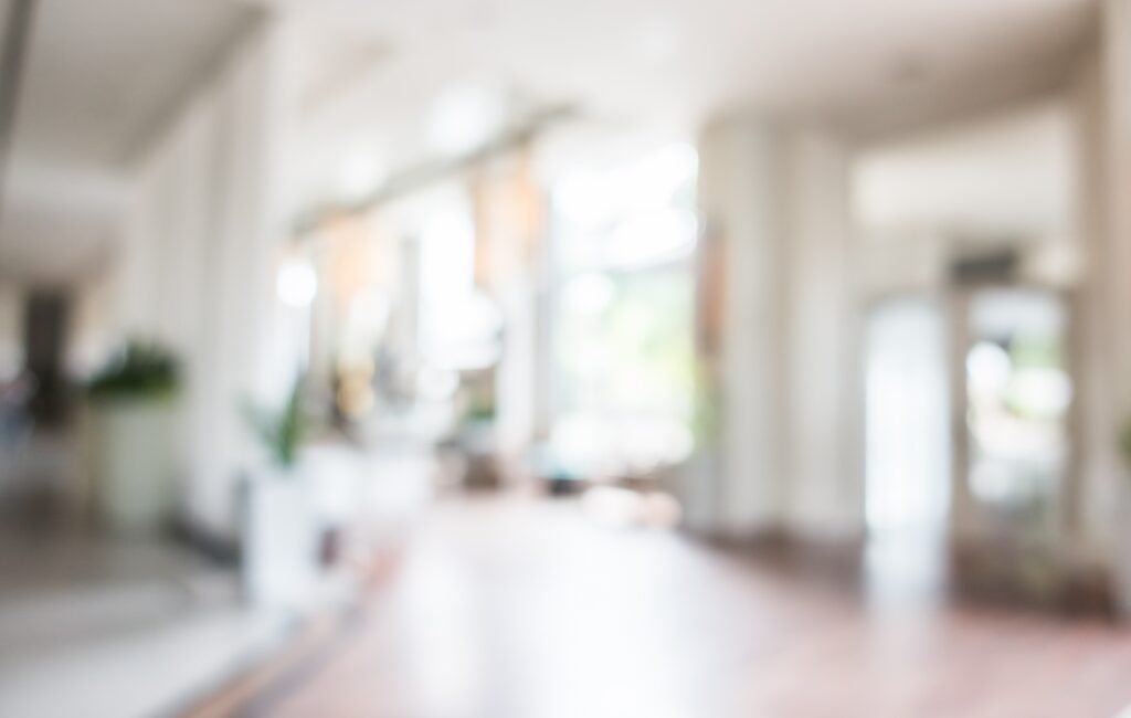 Blurry hotel lobby