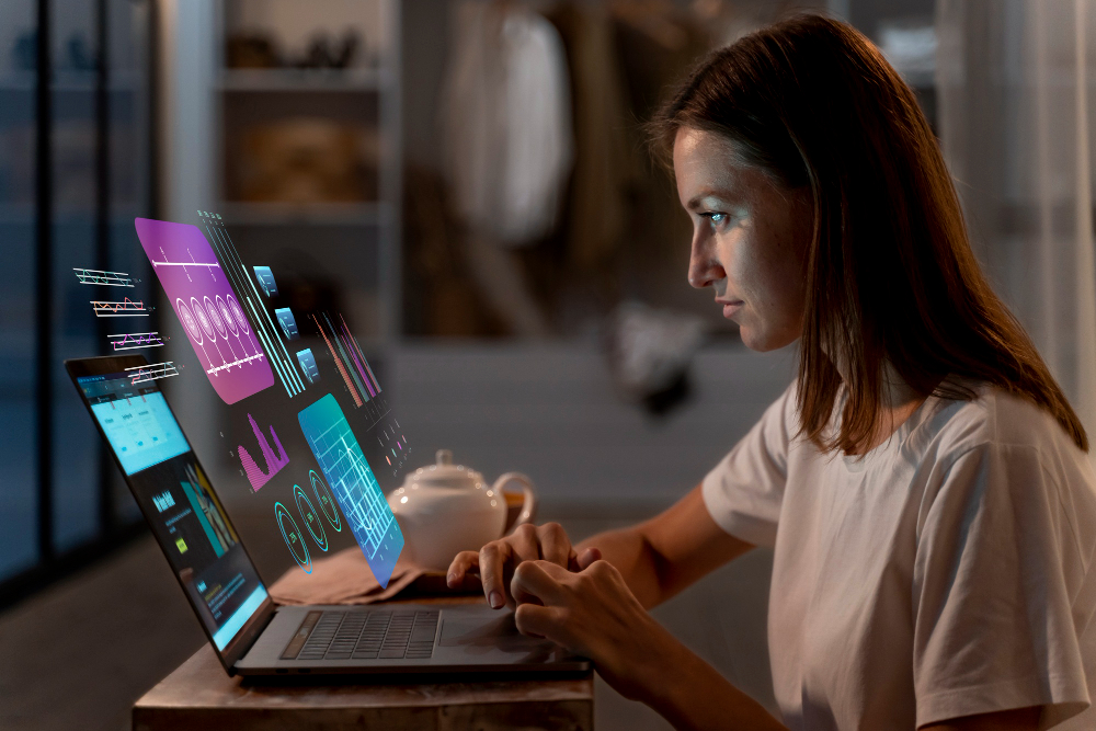 Illustration of modern web development in 2025 showing fast deployment, responsive design, and streamlined UX across devices